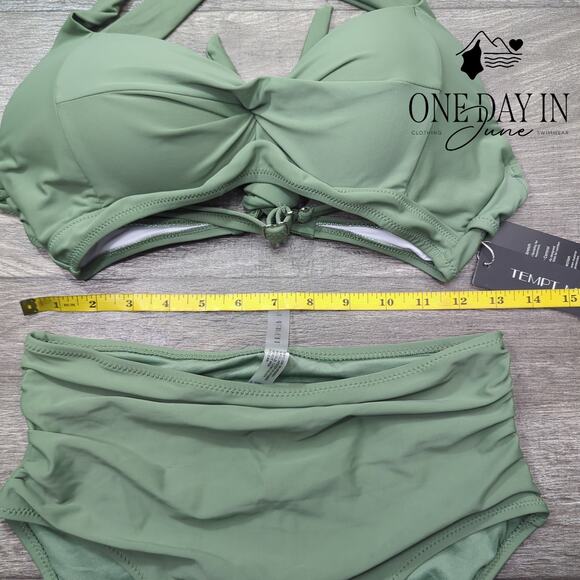 Tempt Me Cross Front High Waist Bikini Swimsuit Size M - Picture 5 of 7